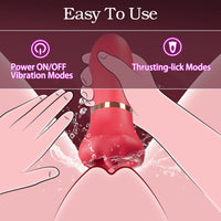 French Kiss Sweet Talker – Lifelike Mouth & Tongue Vibrator, 10 Thrusting & Vibration Modes