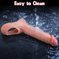 Adorime Sex Toys for Men 2.6'' Penis Sleeve - Adult Toys Realistic Silicone Cock Sleeve