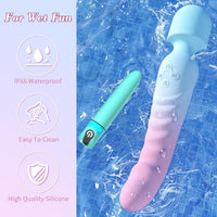Dual Wand Massager & Bullet Vibrator Set - 7 Modes, Heating, Quiet, Waterproof & Body-Safe Silicone
