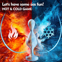 Exhibitionism, Flashing Jeweled Metal 3-Piece Plug Training Set – Teardrop-Shaped, Elegant Design & Velvet Bag