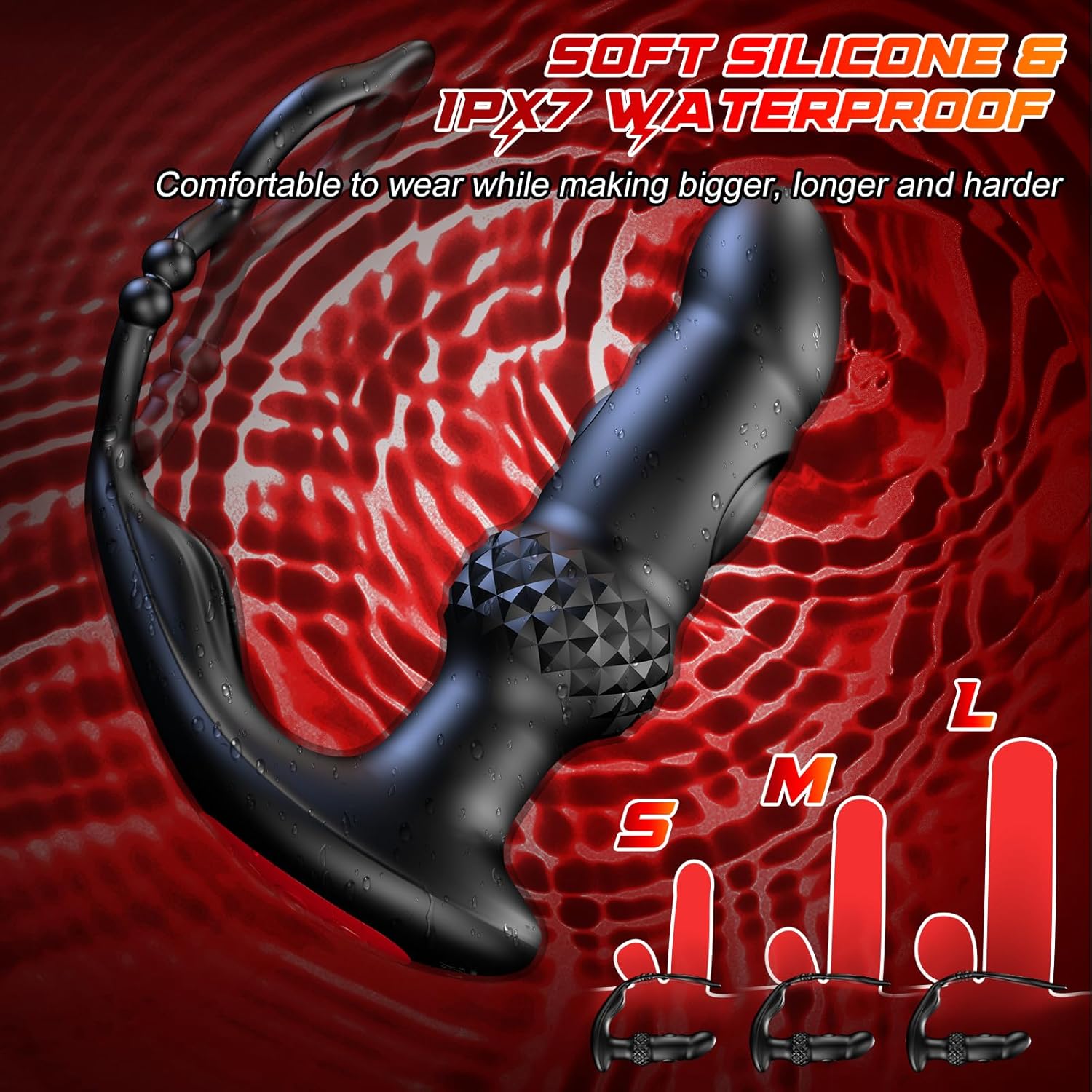 Vibrating & Tapping Dual Motor Prostate Massager with Ergonomic Design Double Cock Rings 6.2 Inch
