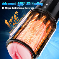 Pulsating Cumshots Thrusting Male Stroker with Heating Realistic Warmth Masturbation, 5-Speed Smooth Motion Blowjob