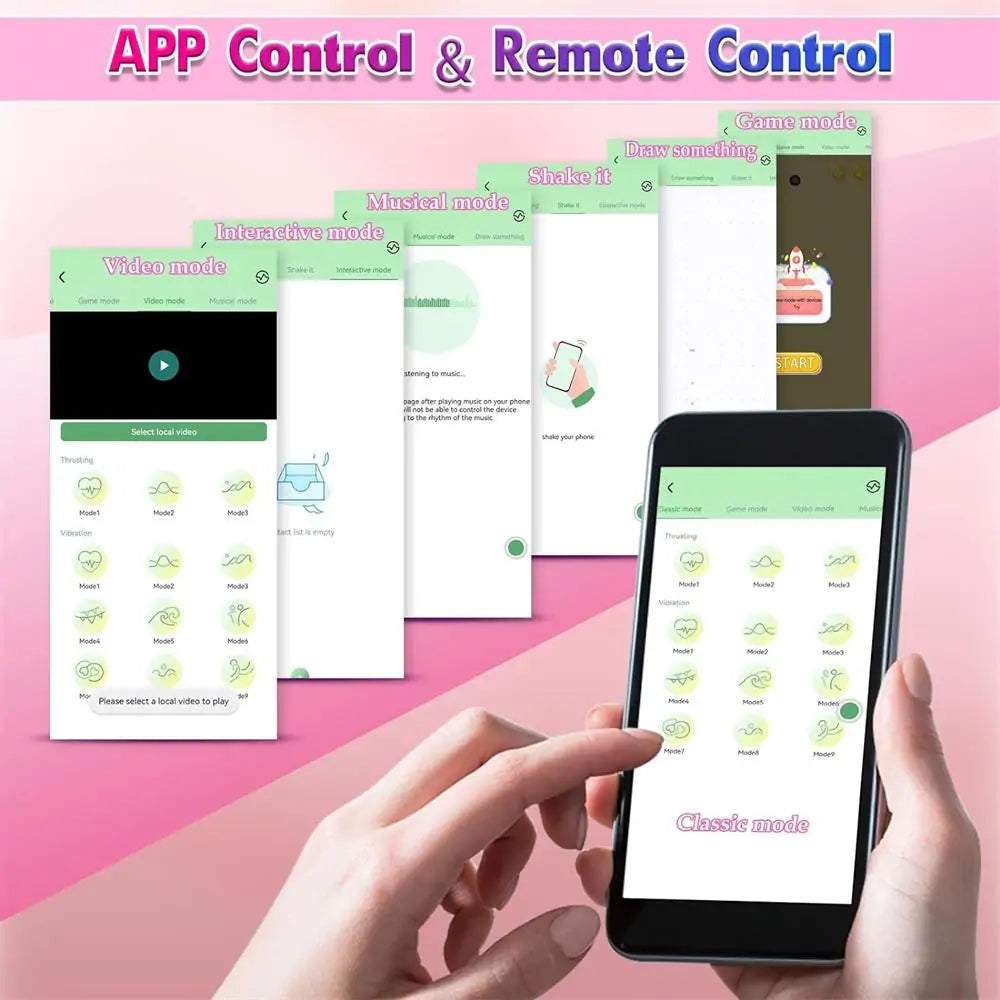 APP Remote Control Strapless Strap-On Wearable Realistic Thrusting Dildo