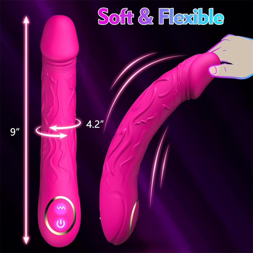 KURVE - Slight Upwarping Realistic Dildo Vibrator for Women 9 Inch