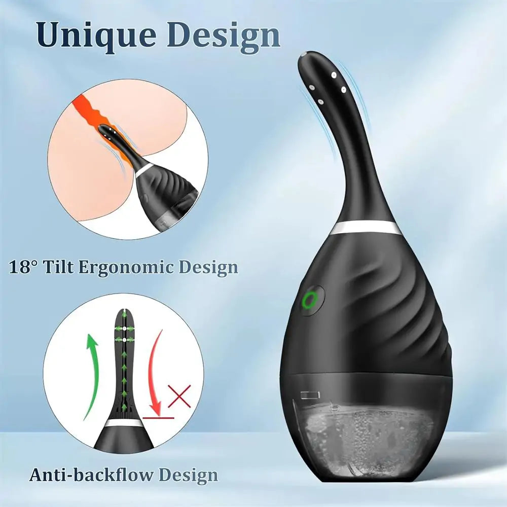 Remote Control Reusable 9 Holes Anal Douche Bottle for Colon Cleanse Men