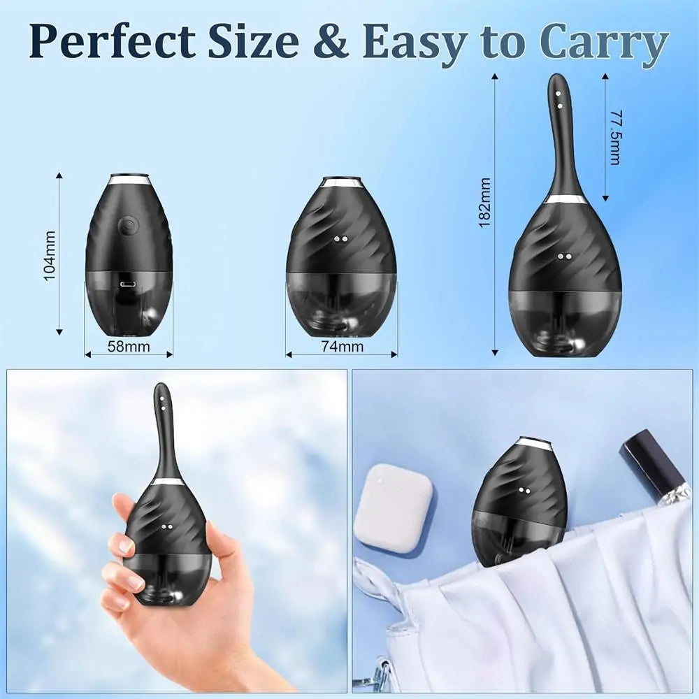 Remote Control Reusable 9 Holes Anal Douche Bottle for Colon Cleanse Men