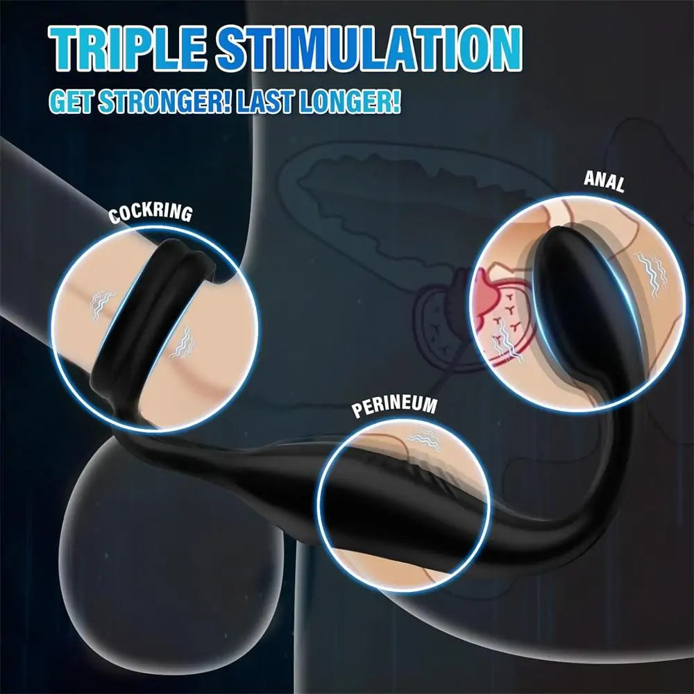 Vibrating Cock Ring Taint Stimulator with Mini Bullet