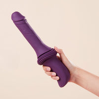 Thrusting Telescopic Heating (108°F) Dildo Vibrator with Removable Suction Cup 12.85 Inch