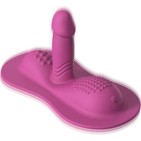 Novelty Sit & Ride-On 4.5 Inch DIldo Remote Control Vibrator with Smooth Textured Pad
