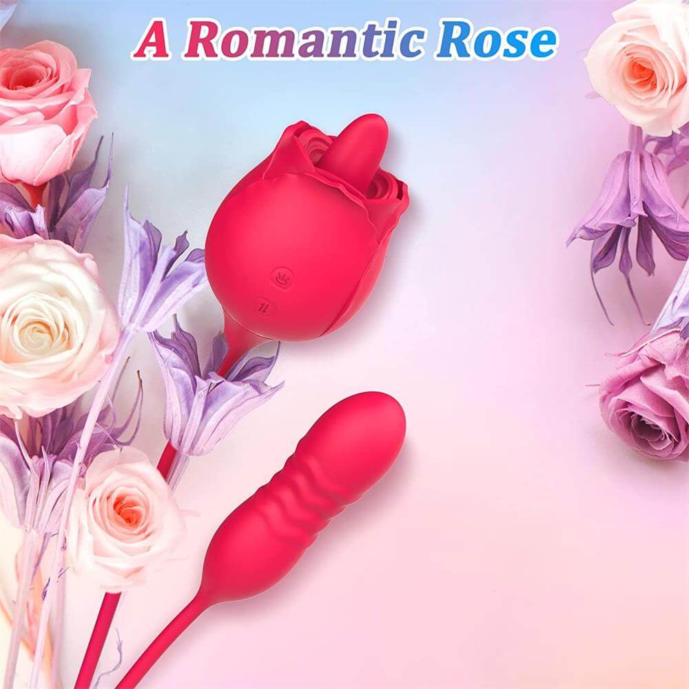 Rose Tongue Licking Toy | G Spot Dildo Vibrator | Adorime