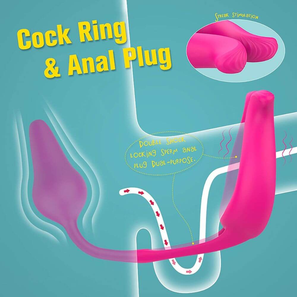 Desire Vibrating Cock Ring with Butt Plug