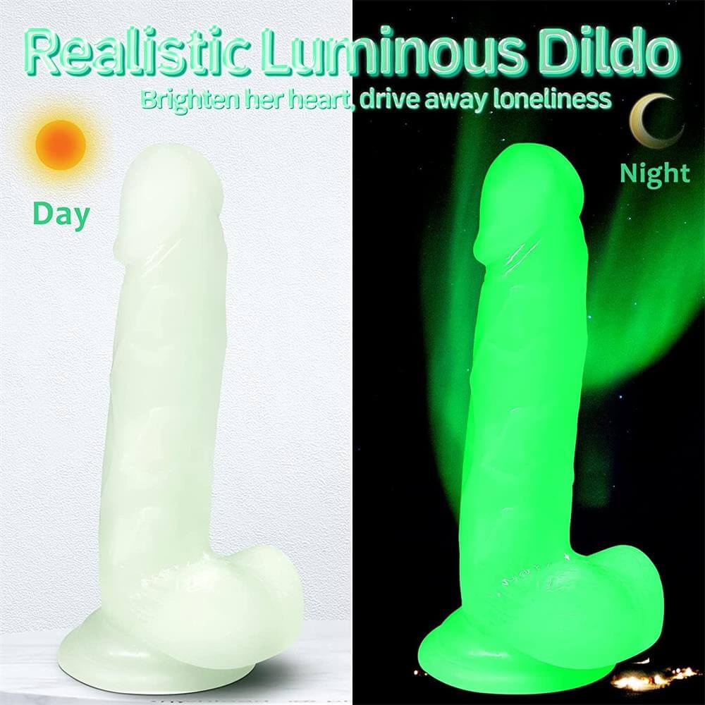Luminous Suction Cup Dildo | Luminous G-Spot Dildo | Adorime