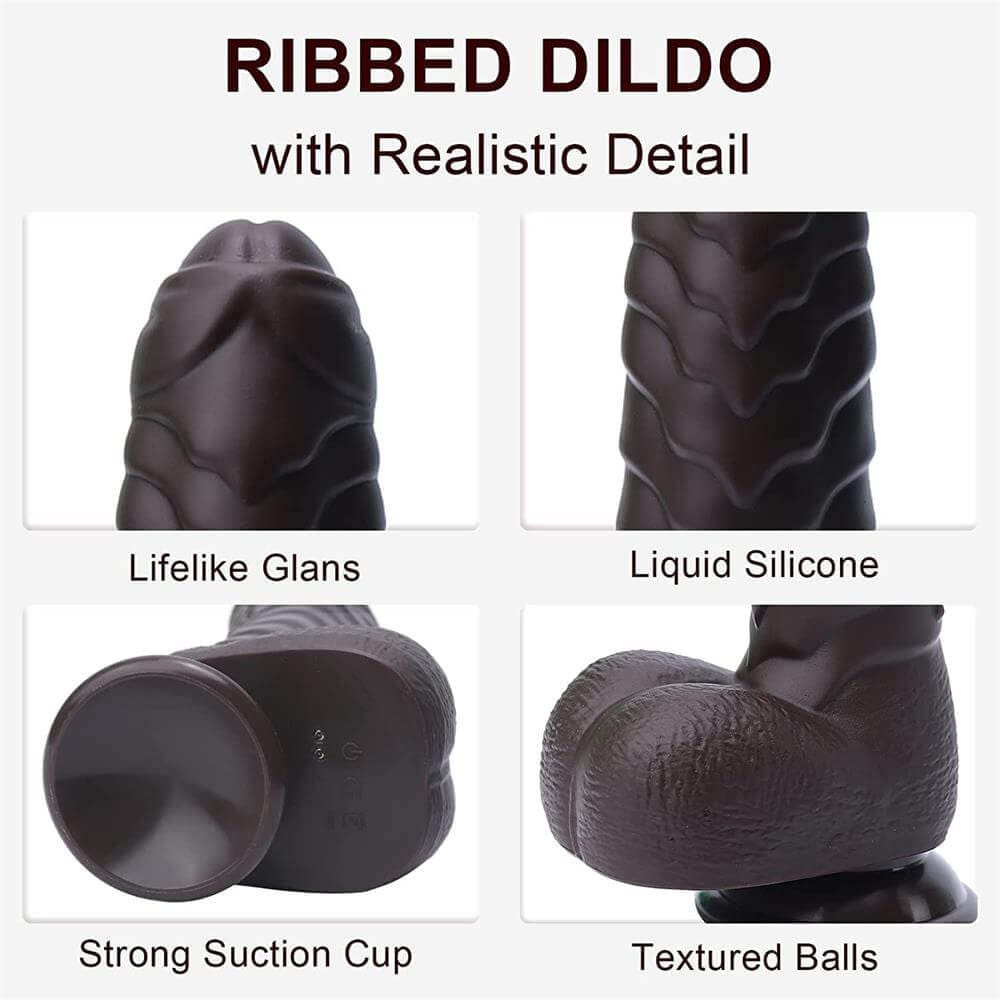 Thrusting Black Dildo | Suction Cup Black Dildo | Adorime