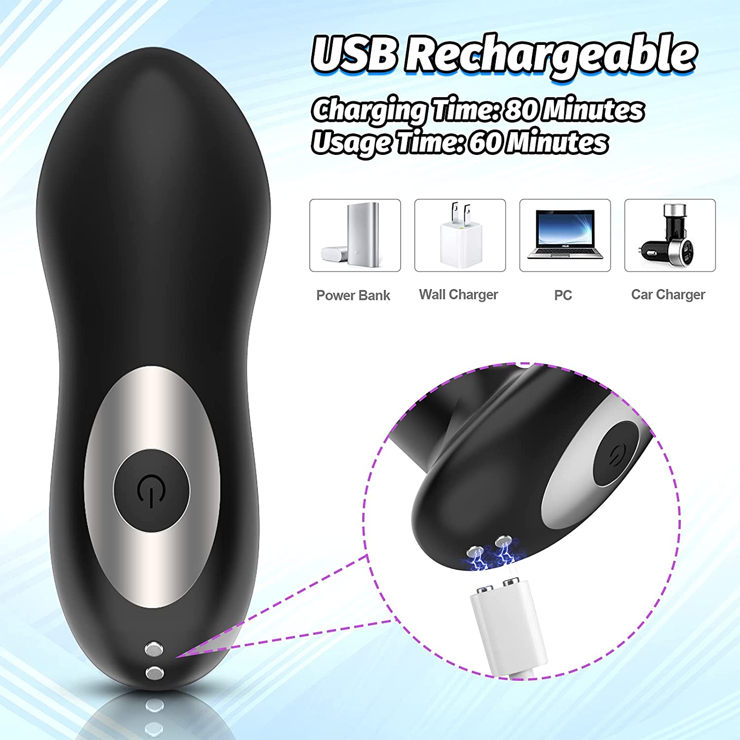 Remote Controlled Silicone Vibrating & Thrusting Butt Plug 5.31 Inches Long
