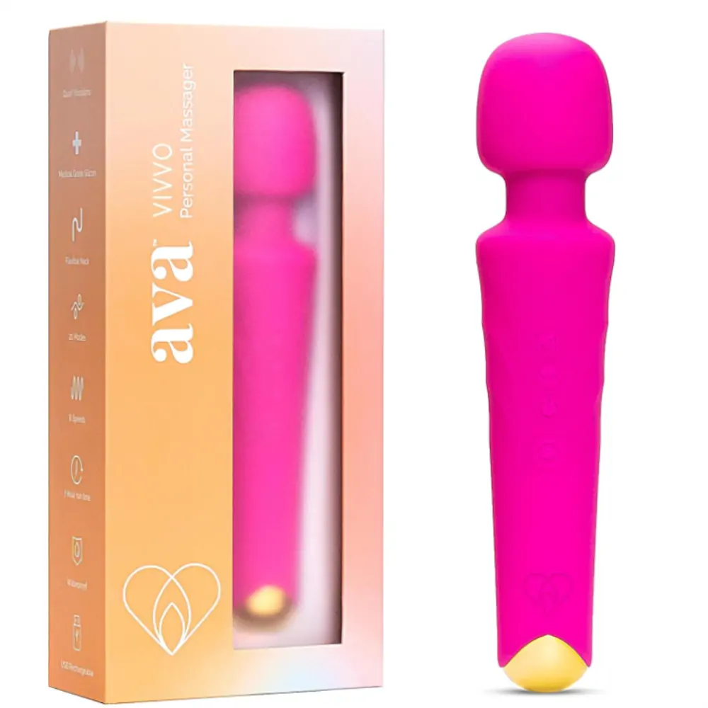 Personal Wand Massager Clit Stimulator Quiet & Small Vibrator - Solo or in Your Lover’s Hands (<45 dB)