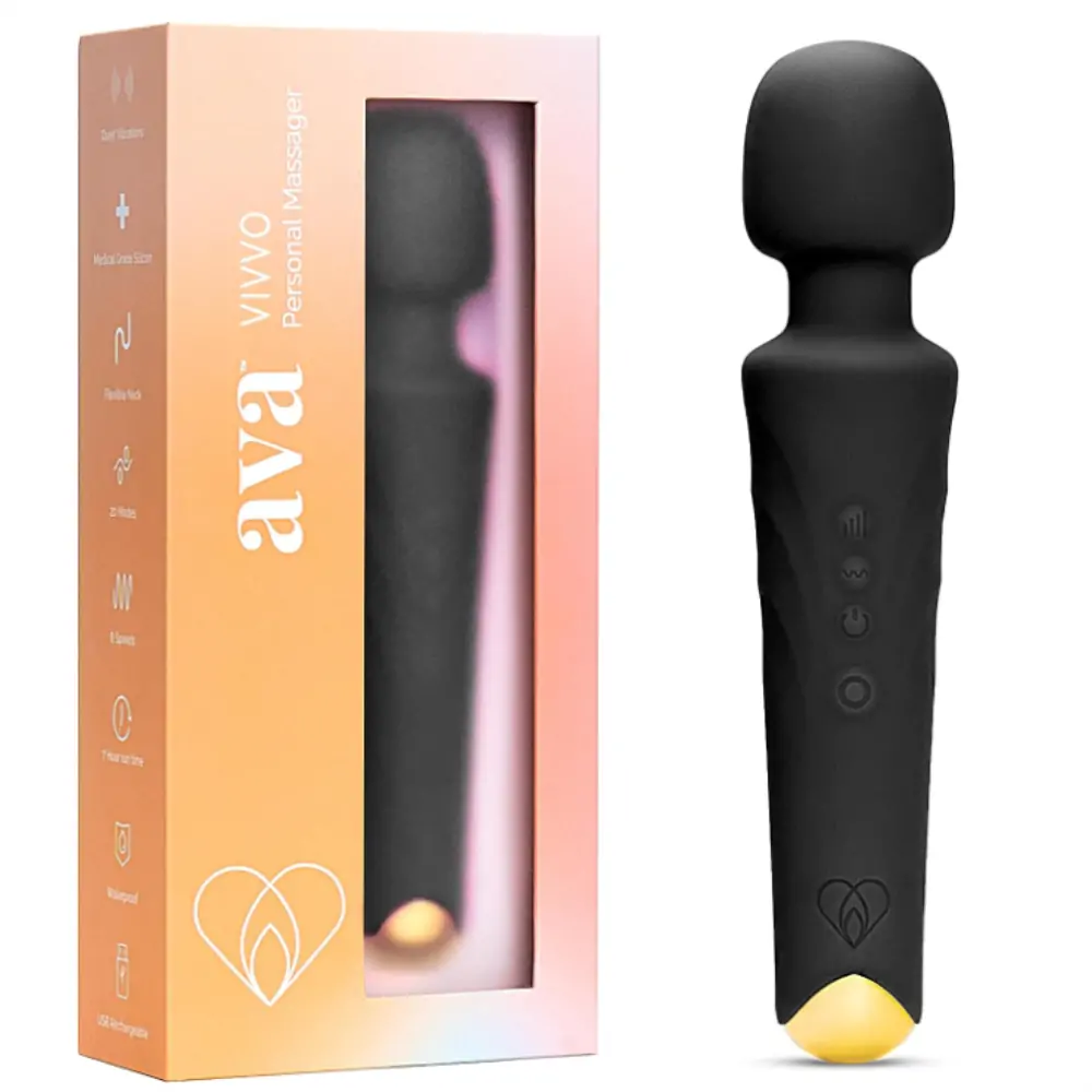 Personal Wand Massager Clit Stimulator Quiet & Small Vibrator - Solo or in Your Lover’s Hands (<45 dB)