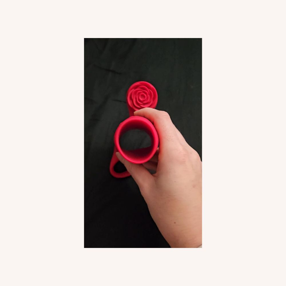Cock Sleeve with Rose Clitoral Stimulator, App Control Cock Ring with 10 Vibrating Modes