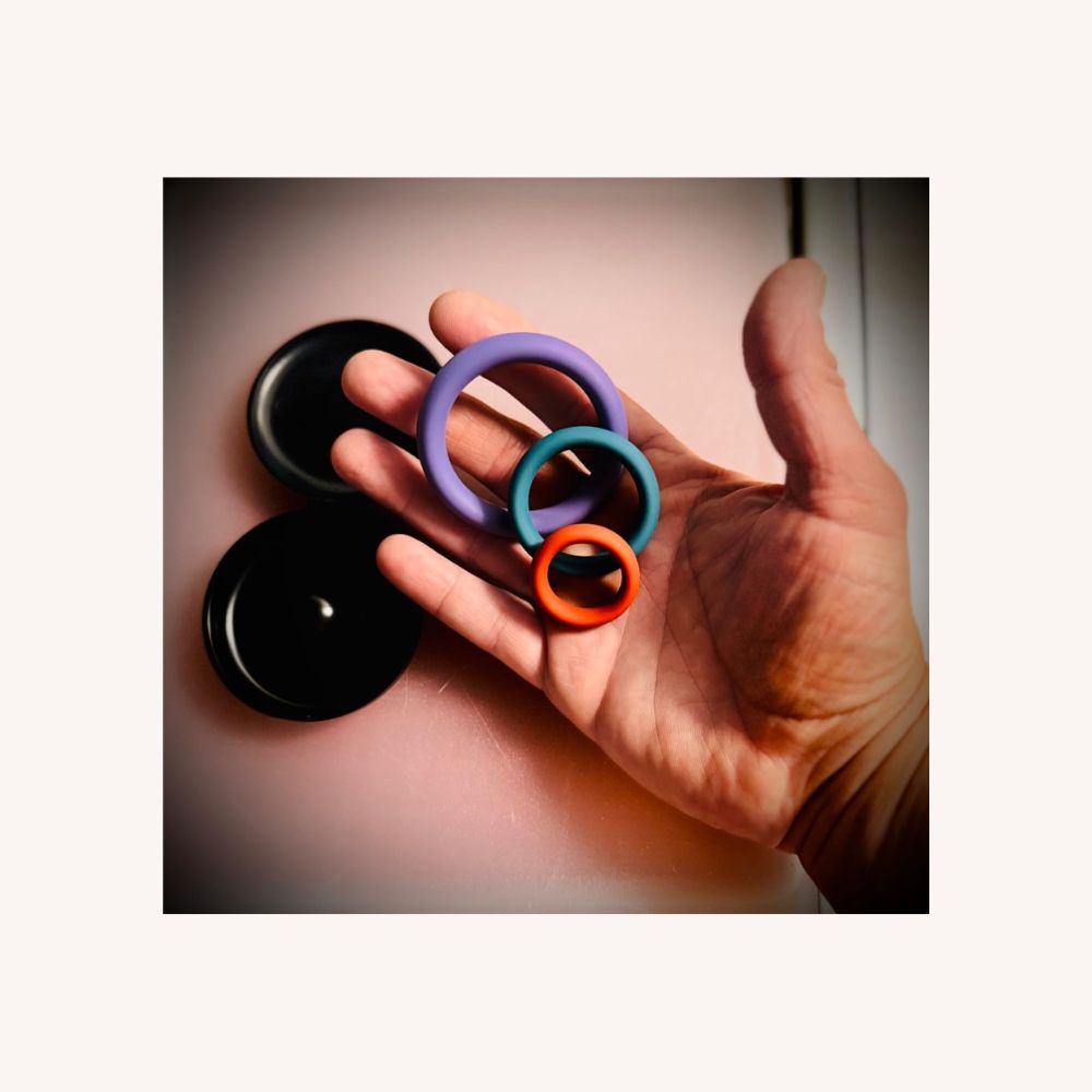 3 Pcs Different Sizes Multi-Coloured Silicone Penis Ring with Storage Box
