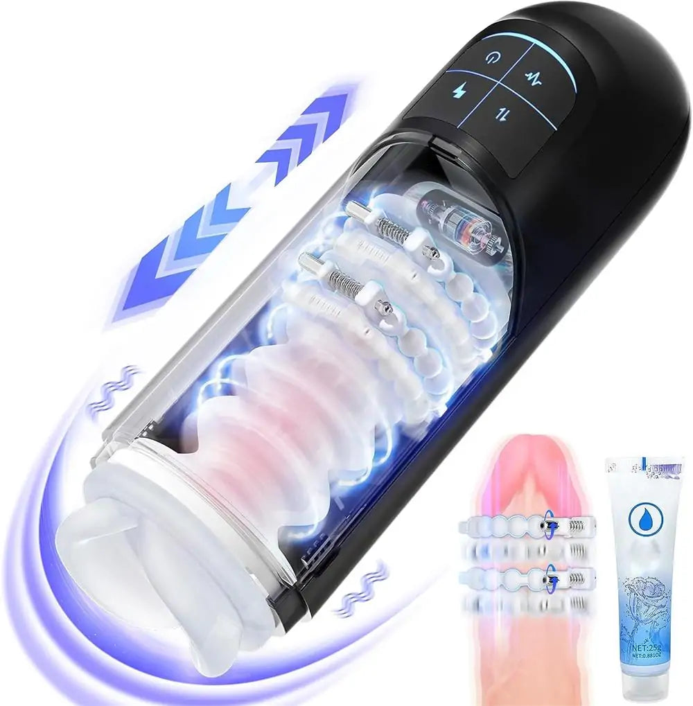 Thrusting & Vibrating Automatic Male Masturbators with Adjustable Massage Rollers