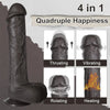 8.6'' 4 in 1 Realistic Thrusting Dildo Vibrator with 10 Modes & Heating