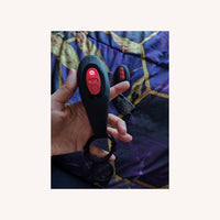 Sleek Dual Motor Prostate Massager with Double Cock Ring 6.2 Inch