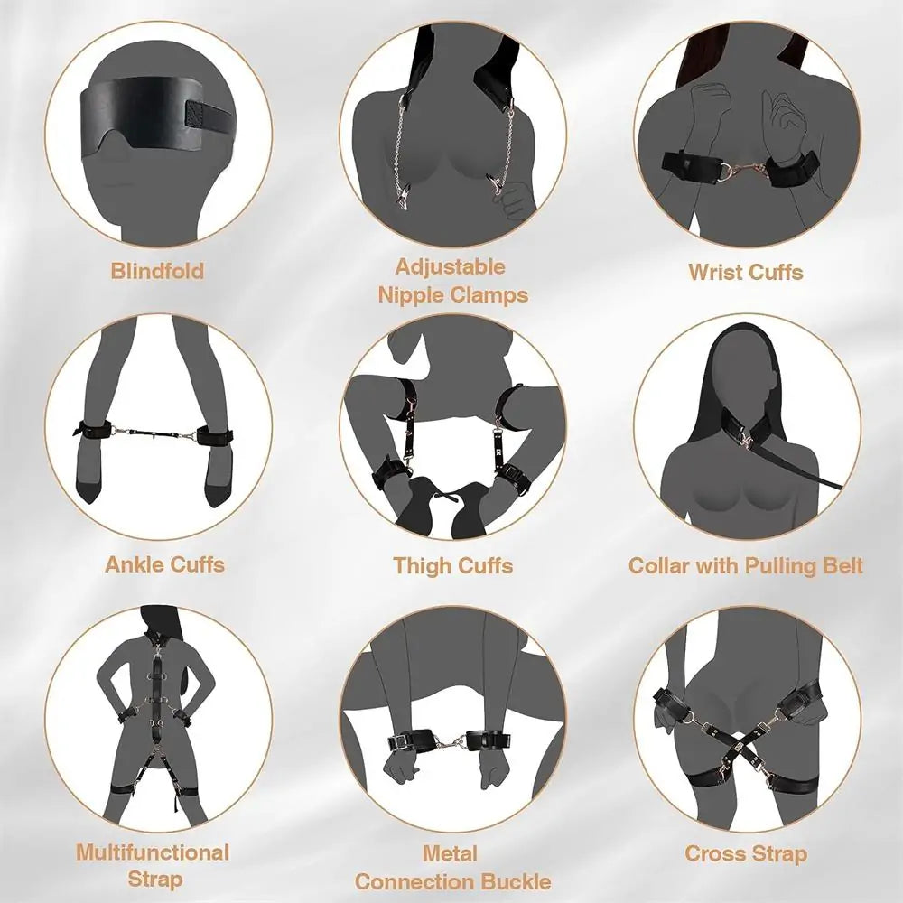 Sex Toy BDSM Kit – 9 PCS Bondage Set