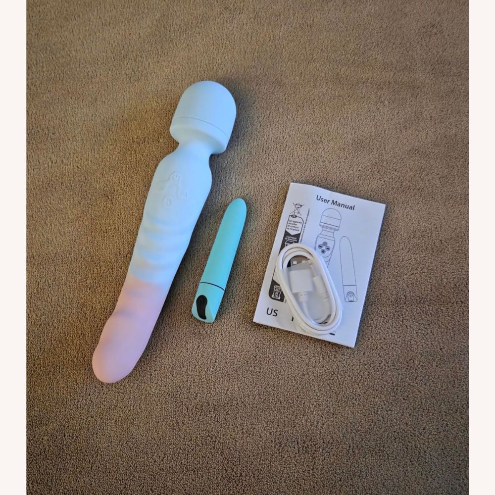 G Spot Vibrator Wand & Bullet Vibrator Set with 7 Vibrating Modes, Waterproof Heating Wand Massager