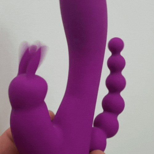 Pulse Wave Triple Stimulation Curve Rechargeable Rabbit Vibrator 4.8 Inch