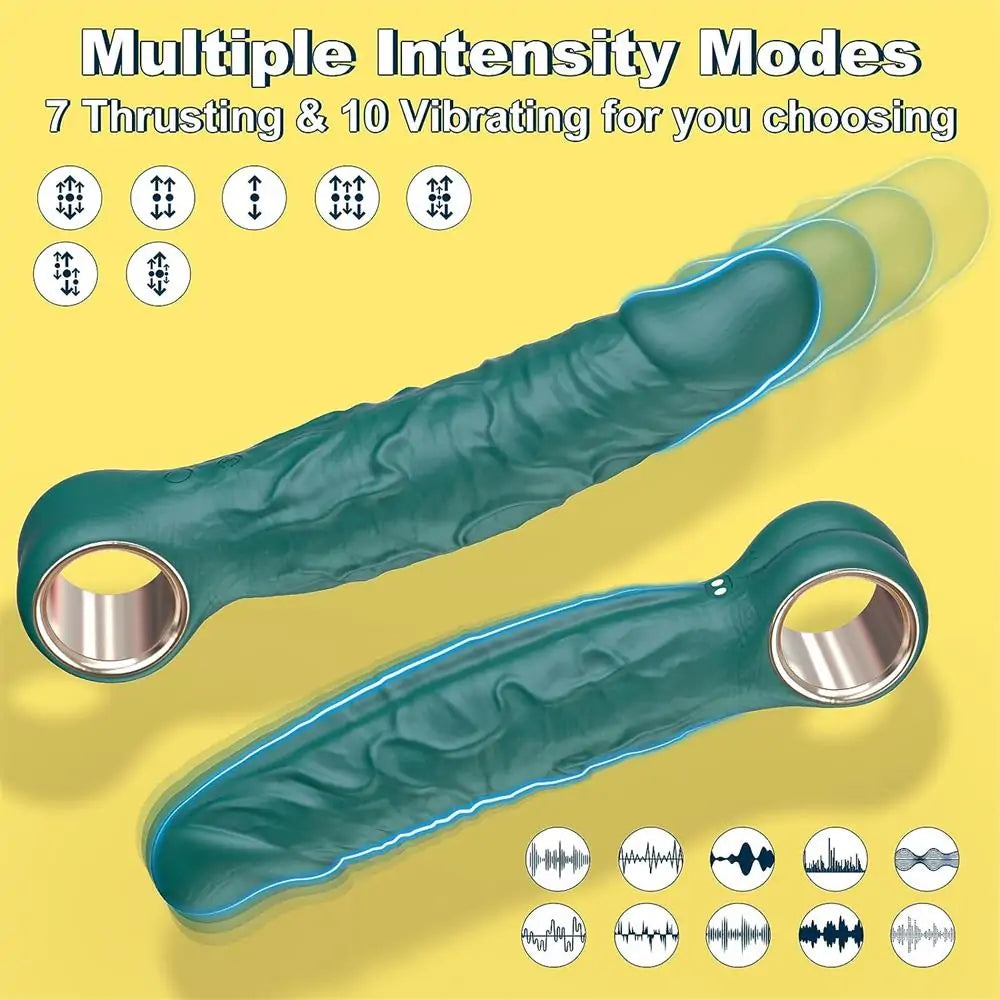 Adorime Realistic Silicone Thrusting Dildo Vibrator with 7 Thrusting & 10 Vibrating