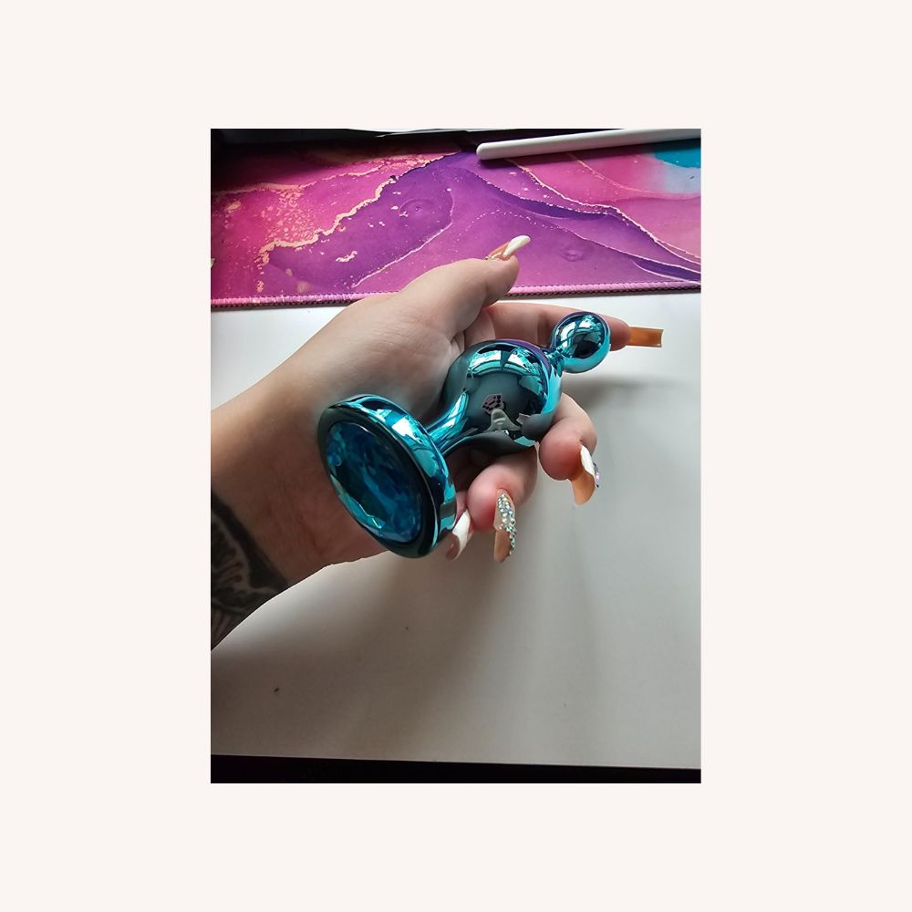 Jeweled Metal Butt Plug Elegant Set Teardrop-Shaped (3 Piece)