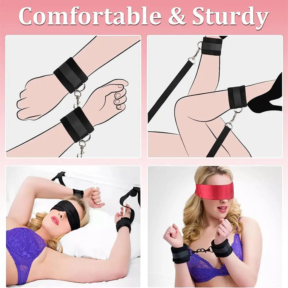 BDSM Sex Restraints Bondage Kit Couple Sex Toys (6pcs Wrist)