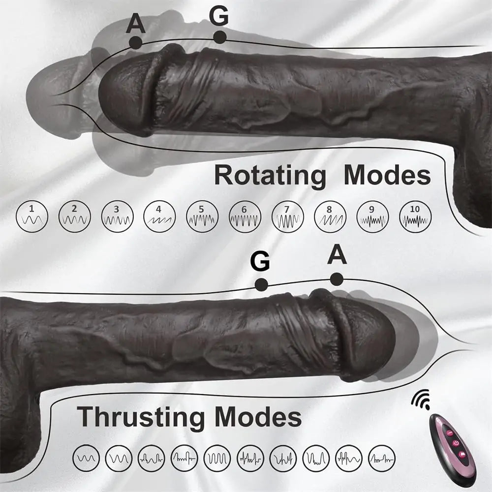 Adorime  8.6'' 4 in 1 Realistic Thrusting Vibrator Dildos with 10 Modes & Heating