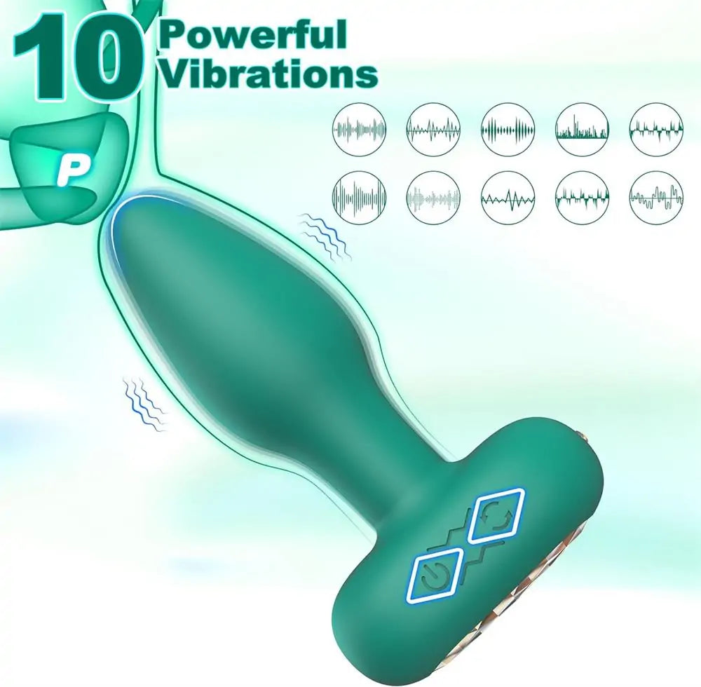 Adorime Remote Control 360°Rotating Silicone Adult Anal Sex Toys Anal Butt Plug