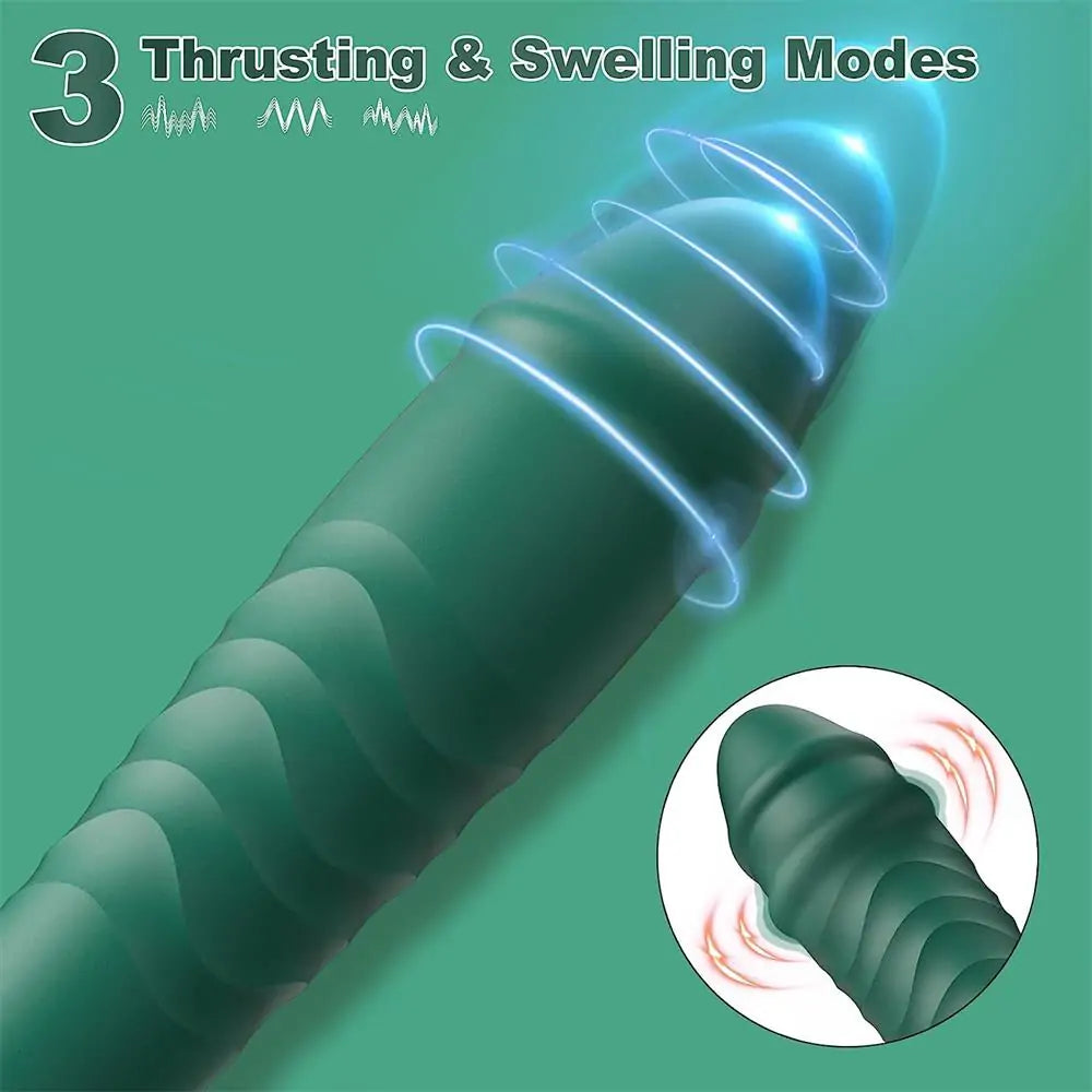 Realistic Penis Swelling Sex Toys with 3 Thrusting & 10 Vibrating Stimulation