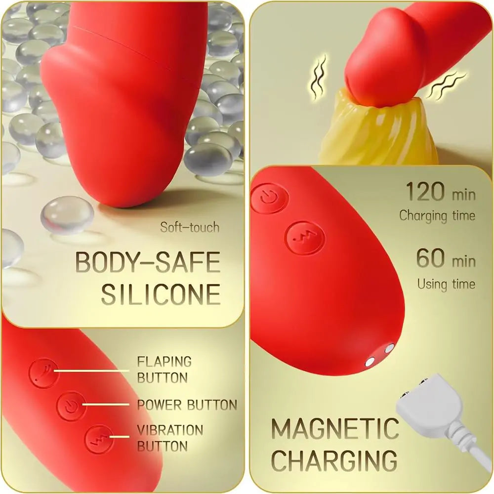 3 in 1 G Spot Vibrators with 7 Tapping, 7 Vibrating & 7 Flapping Patterns