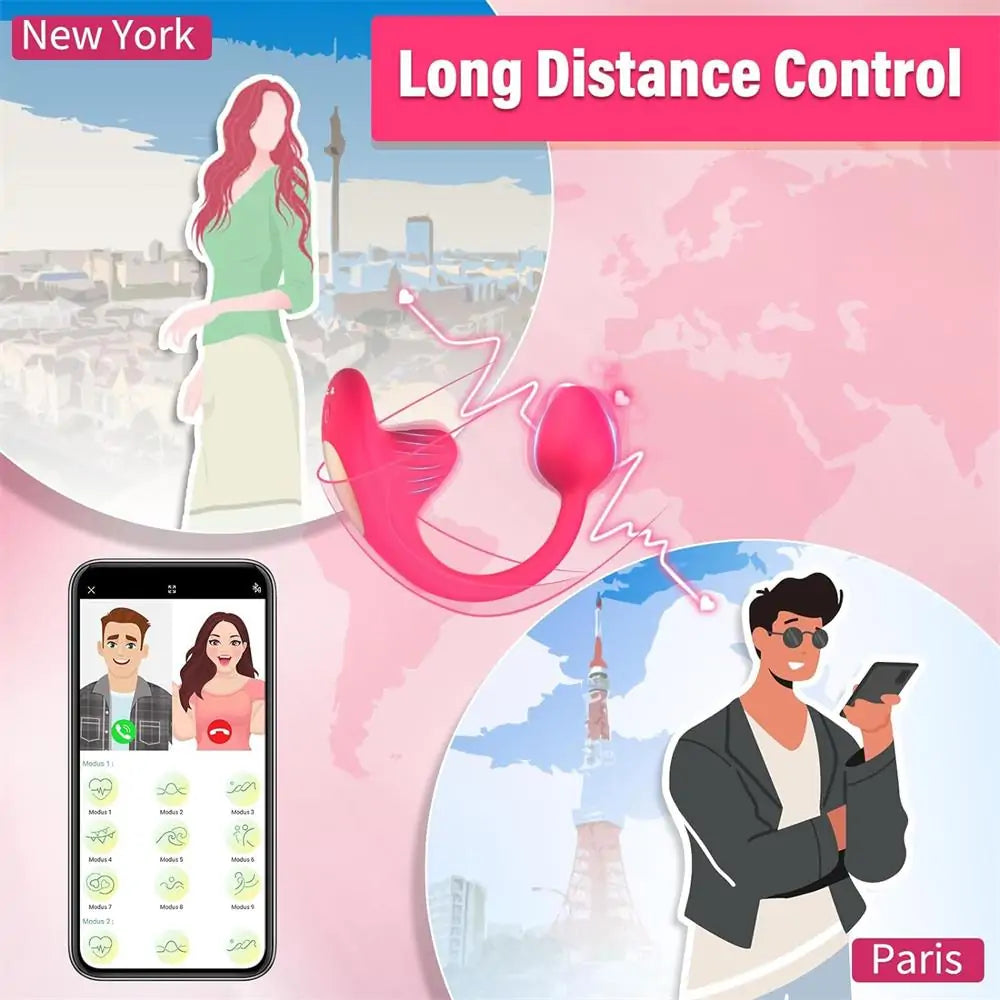 Adorime App ＆ Remote Control Wearable G Spot Clitoral Vibrator – Adult Sex Toys for Couples