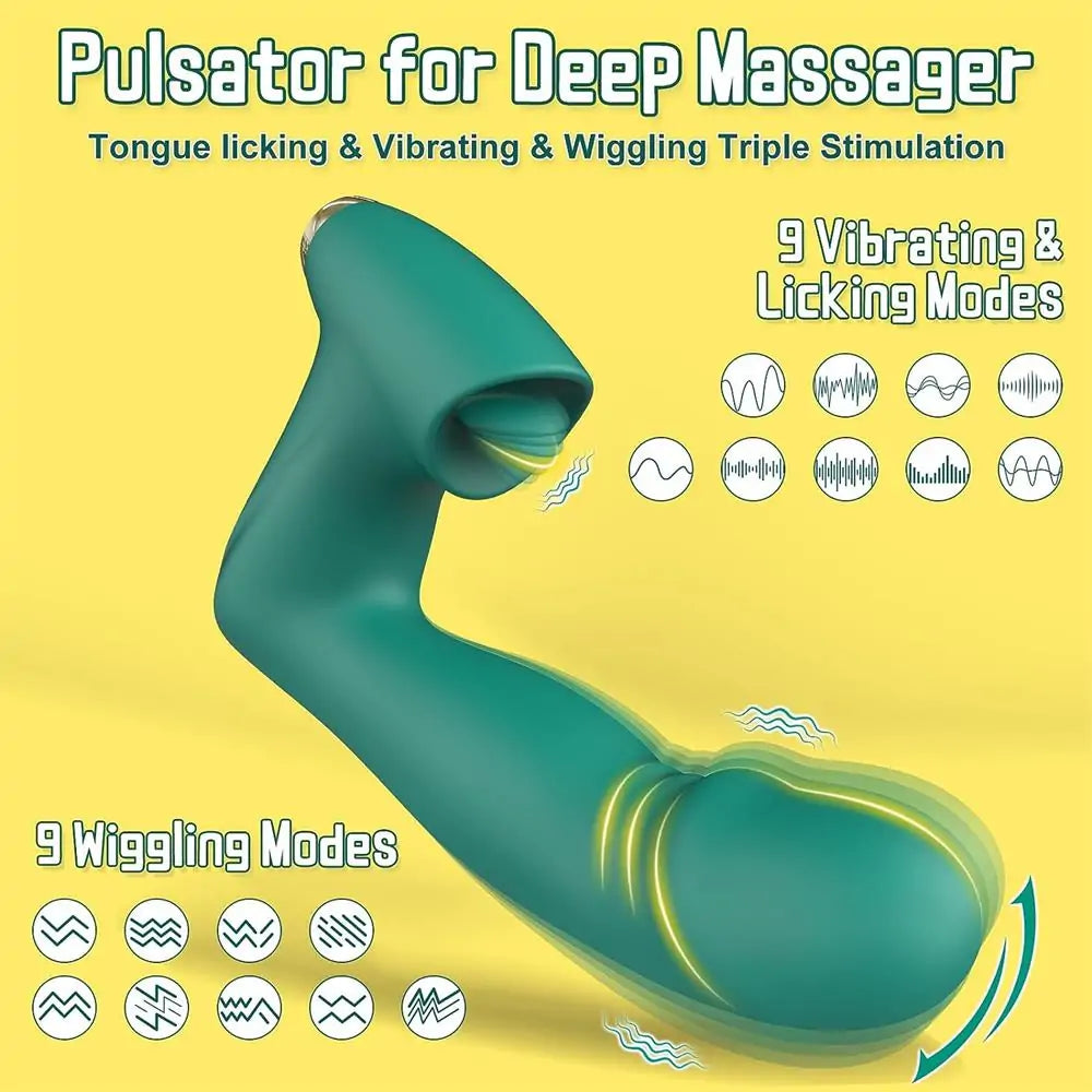 APP Remote Control Wearable Vibrator with 9 Tongue Licking & 9 Wiggling Modes