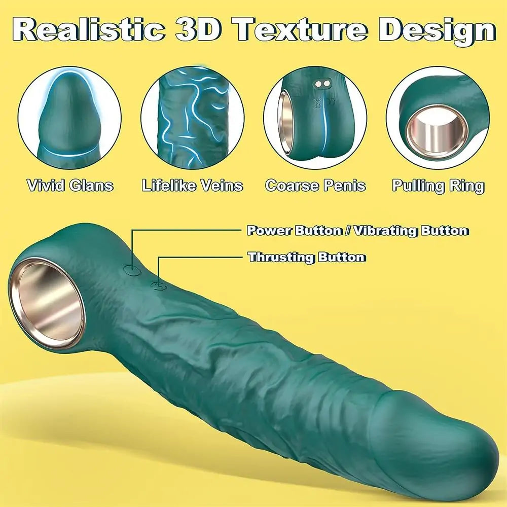 Adorime Realistic Silicone Thrusting Dildo Vibrator with 7 Thrusting & 10 Vibrating