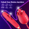 4 in 1 Mouth-Shaped Tongue Licking & Kissing Rose Clitoral Stimulator Flapping Vibrator #Pussy From Behind #Rimming