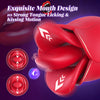 4 in 1 Mouth-Shaped Tongue Licking & Kissing Rose Clitoral Stimulator Flapping Vibrator #Pussy From Behind #Rimming