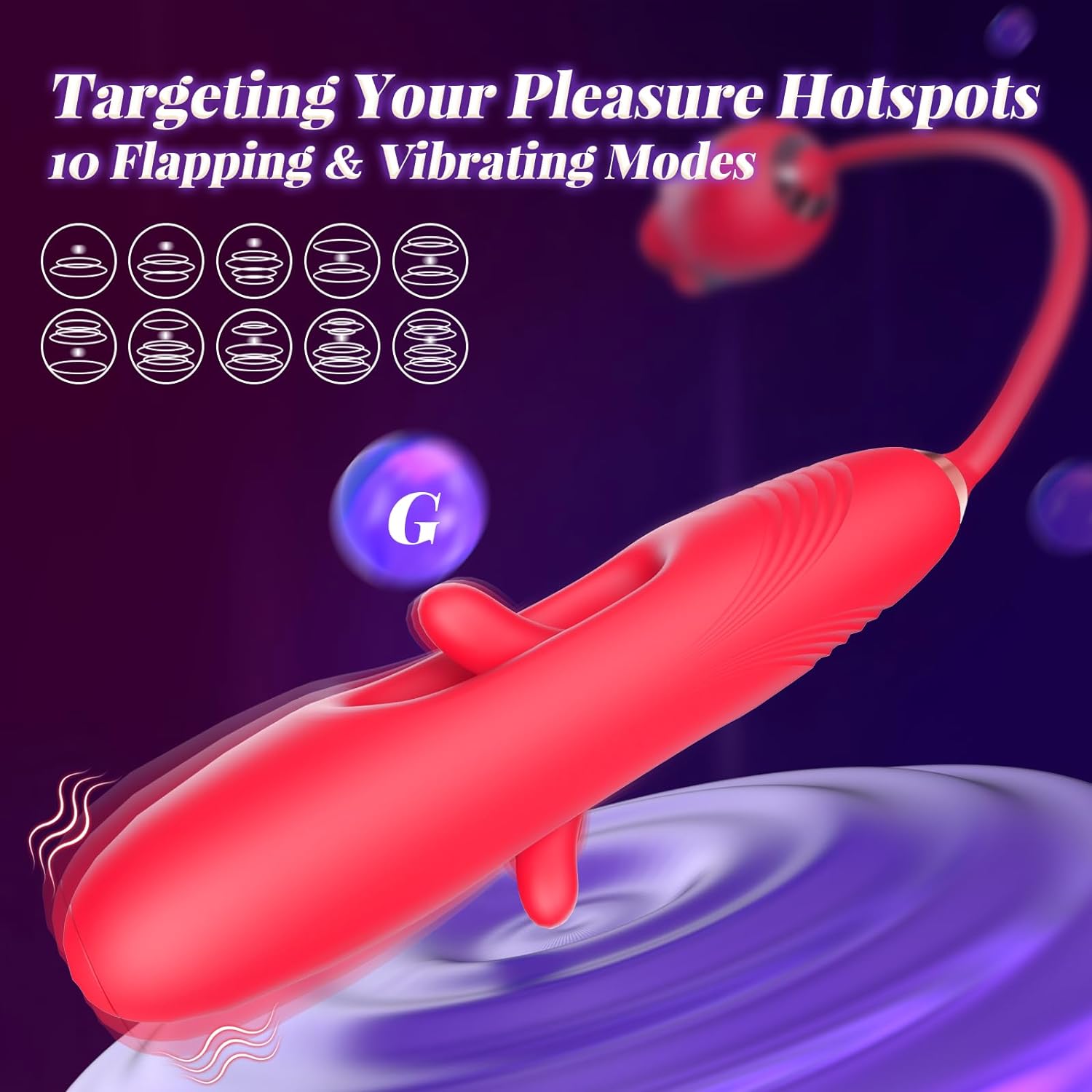 4 in 1 Mouth-Shaped Tongue Licking & Kissing Rose Clitoral Stimulator Flapping Vibrator #Pussy From Behind #Rimming