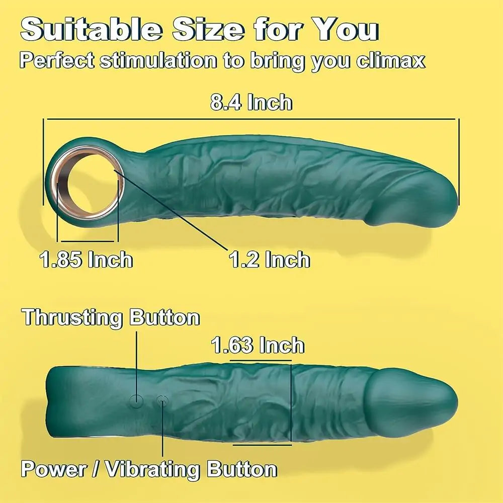 Adorime Realistic Silicone Thrusting Dildo Vibrator with 7 Thrusting & 10 Vibrating