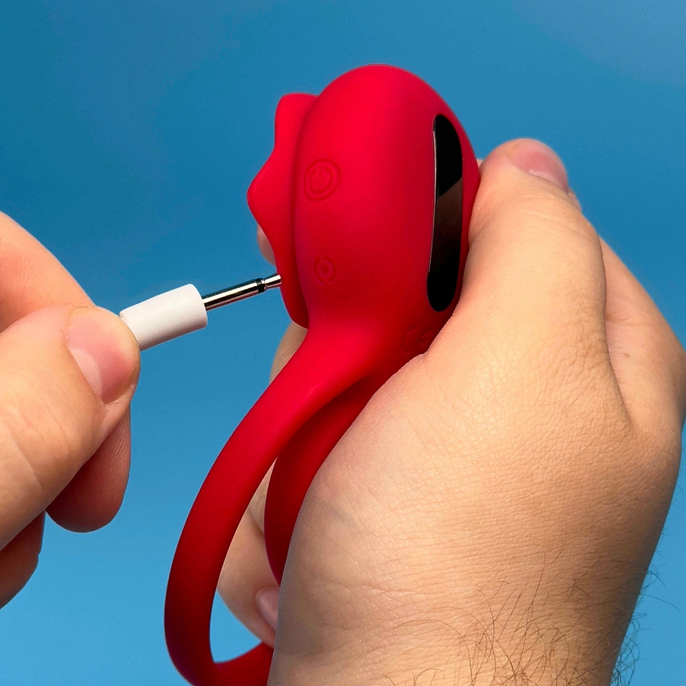 Dual Loop Rose Cock Ring Couples Vibrator with 10 Vibrations #Real Couples #Doggystyle #Erection