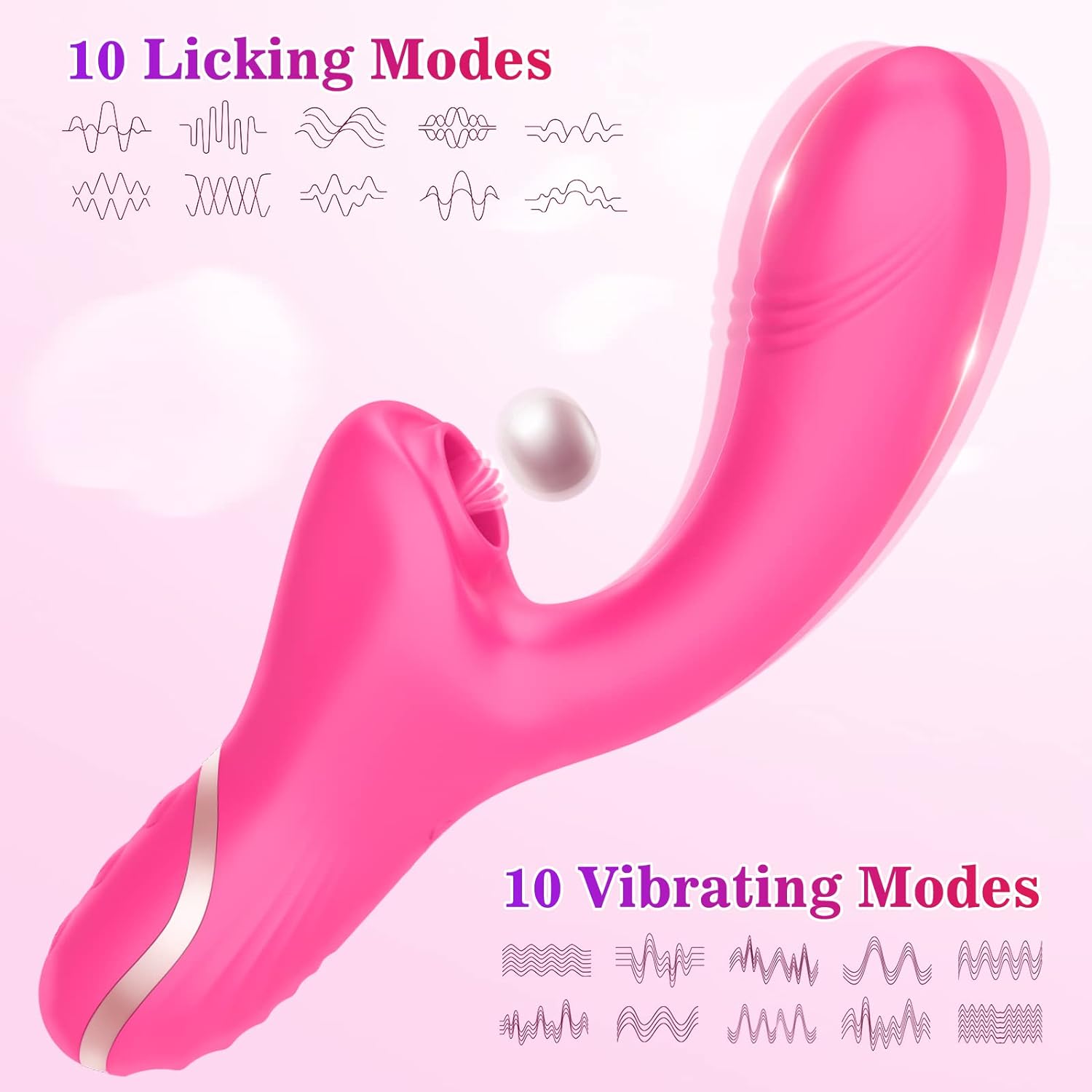 G Spot Vibrator with 10 Licking & Vibrating Modes