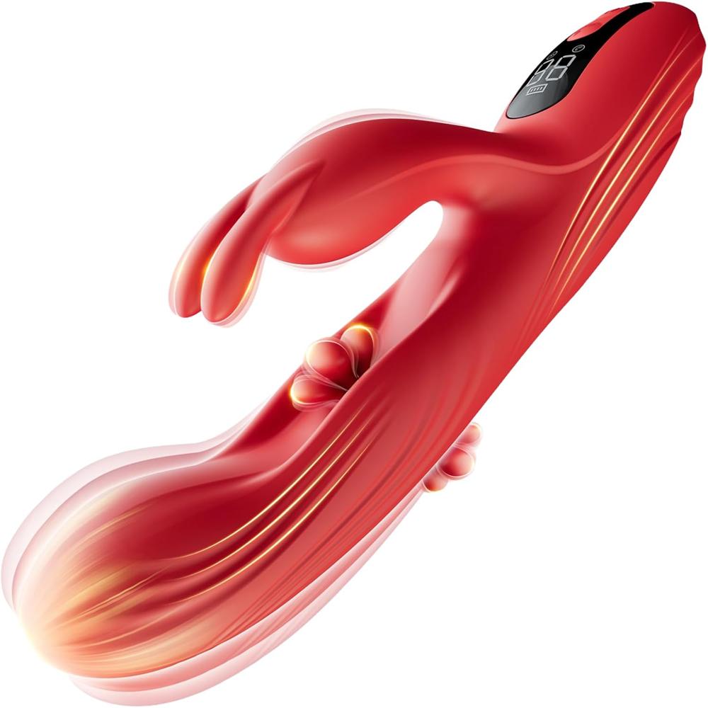 Triple Stimulation LED Screen Display 9 Vibrations & 9 Tapping Rabbit Vibrator