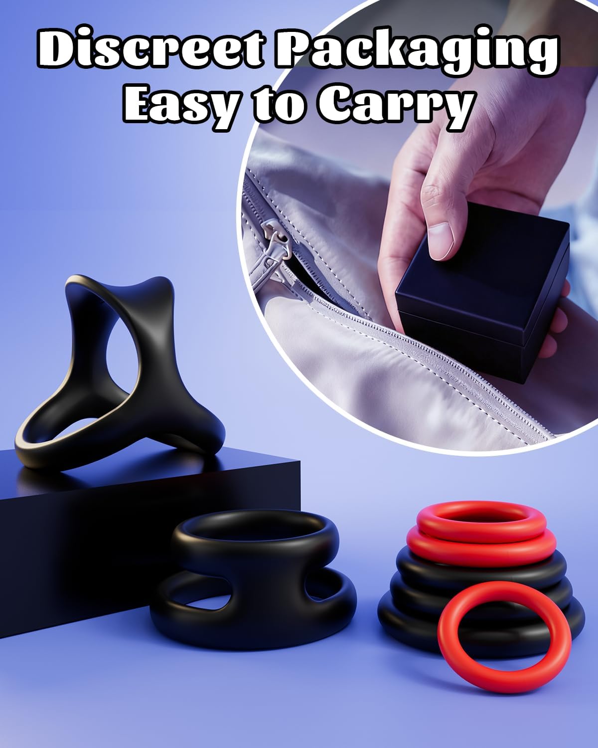 Get Hard Extra Thick Silicone Cock Ring Set (8 Count)