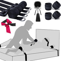 Under the Bed Bondage Restraint Set with Cuffs, Blindfold & Feather Tickler