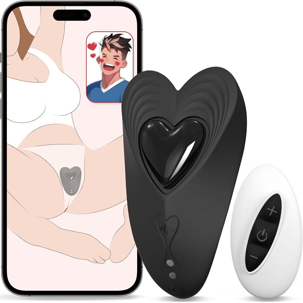 App Cellphone Wearable Vibrating Panties - Detachable Magnetic Heart Keeps It In Place, Kinky Game Nights (<40 dB)