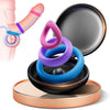 3 Pcs Different Sizes Multi-Coloured Silicone Penis Ring with Storage Box