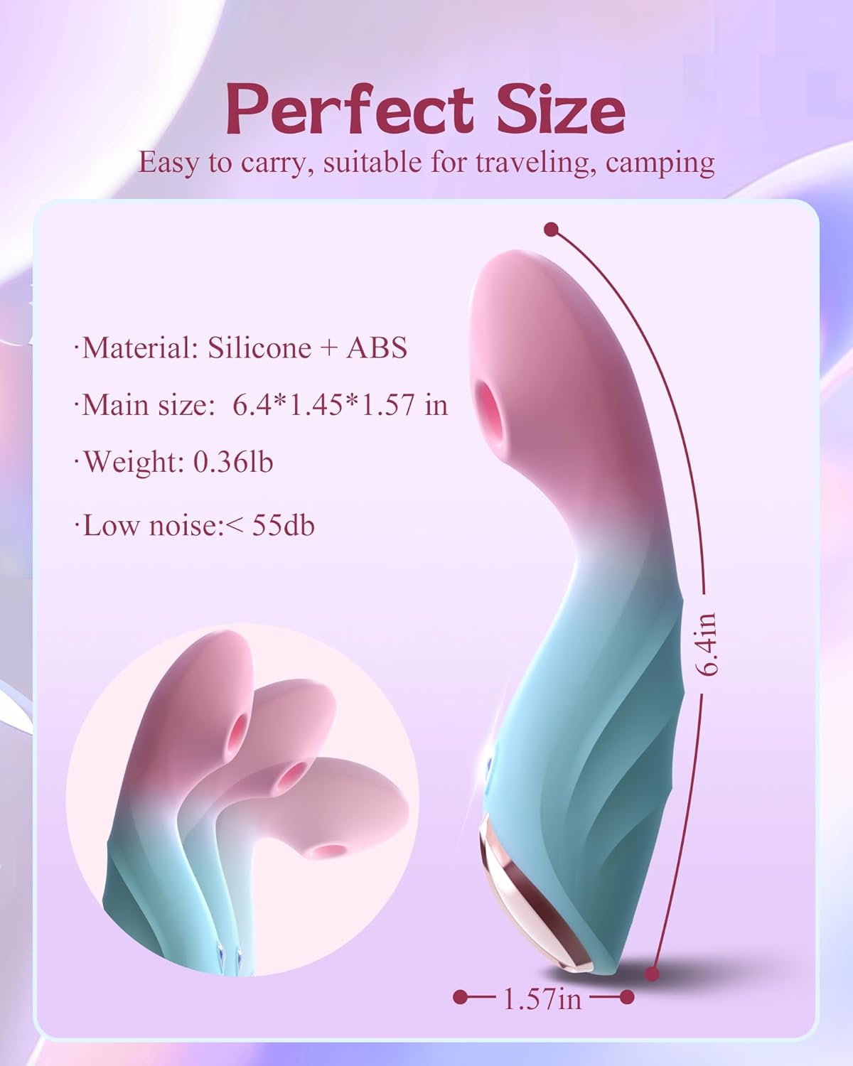 Insertable G-Spot Sucking Vibrator - Adjustable 9 Modes, Compact, Quiet & Luxurious Design